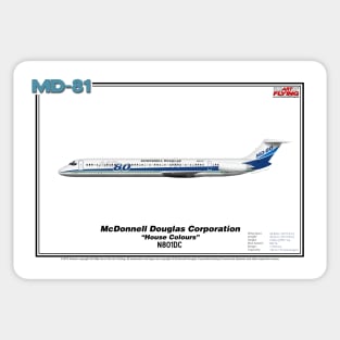 McDonnell Douglas MD-81 - McDonnell Douglas "House Colours" (Art Print) Sticker